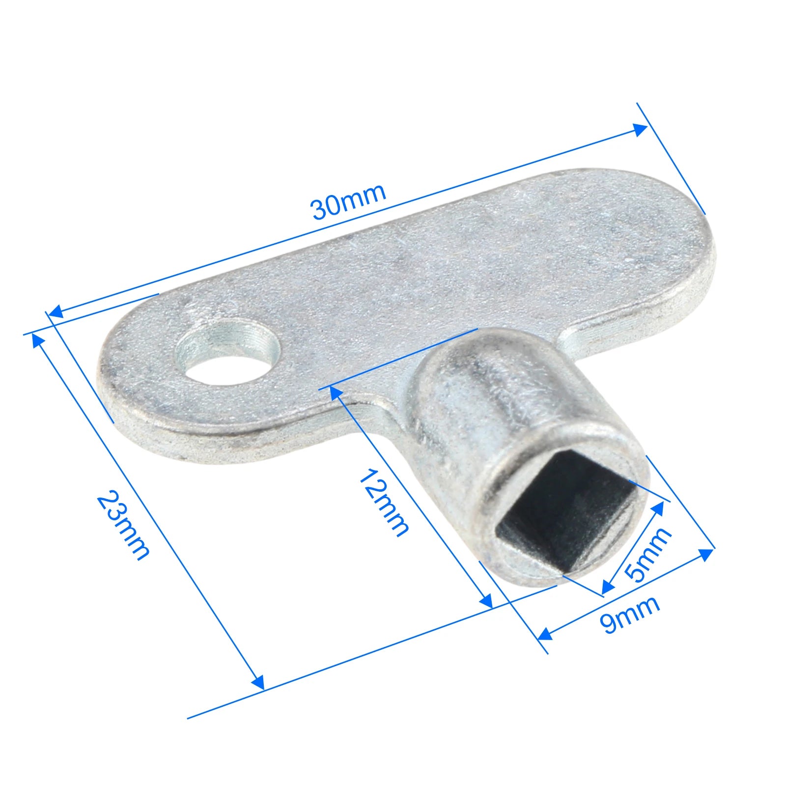 2pcs Zinc Alloy Radiator Vent Key 5mm Square Socket Heating Bleeding Exhaust Valve Tool for Standard Heaters Oasis Select 2pcs 30x23mm 1
