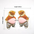 2pcs 3D Shiba Inu Stickers Cute Orange Chubby Silicone Self-Adhesive Decals for Apparel Oasis Select A