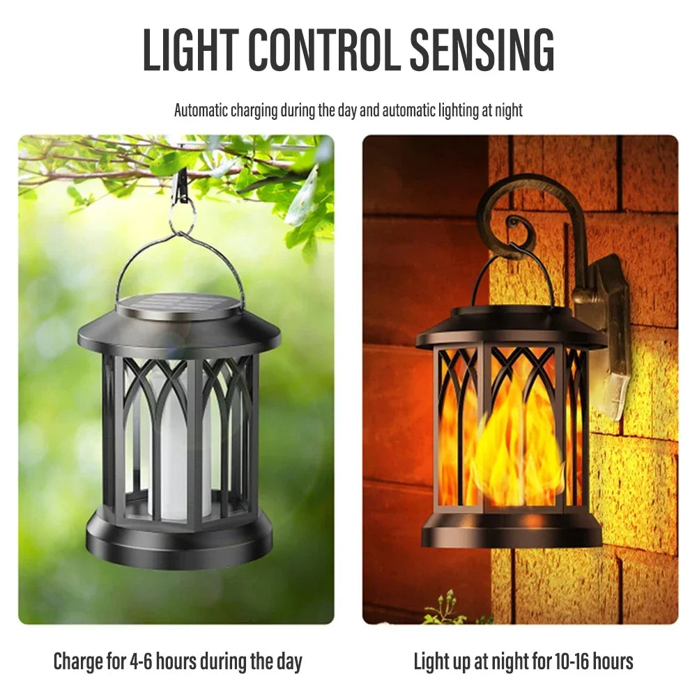 Flame LED Solar Light with Clip Outdoor Waterproof Lantern Hanging Solar Lamp Yard Landscape Torch Garden Light Oasis Select