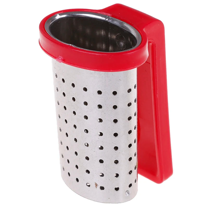 Creative Tea Filter Thickened Heat-Resistant 304 Stainless Steel Tea Strainer Teaware Filter Screen Tea Brewing Essential Oasis Select Red