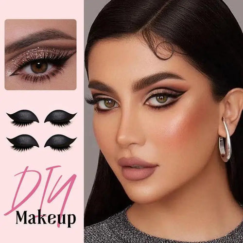 2 In 1 Eyeshadow Party Makeup Easy Use Reusable Self Adhesive With Eyelash Waterproof Eyeliner Sticker Cosmetic Oasis Select
