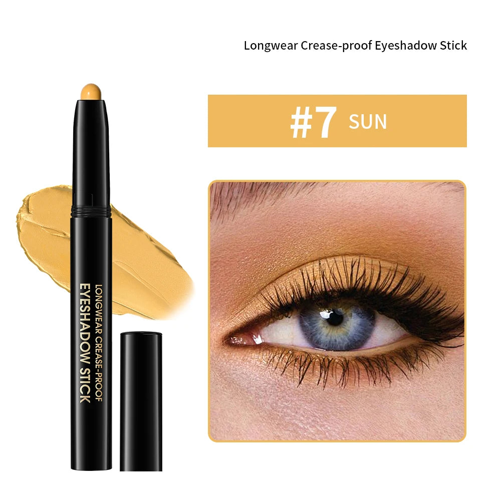 10 Colors Glitter Eyeshadow Stick 10 Counts Highlighter Eye Shadow Stick Set Colorful Eyeshadow Pencil Crayon Eyeliner Cosmetic Oasis Select 7SUN MATTE