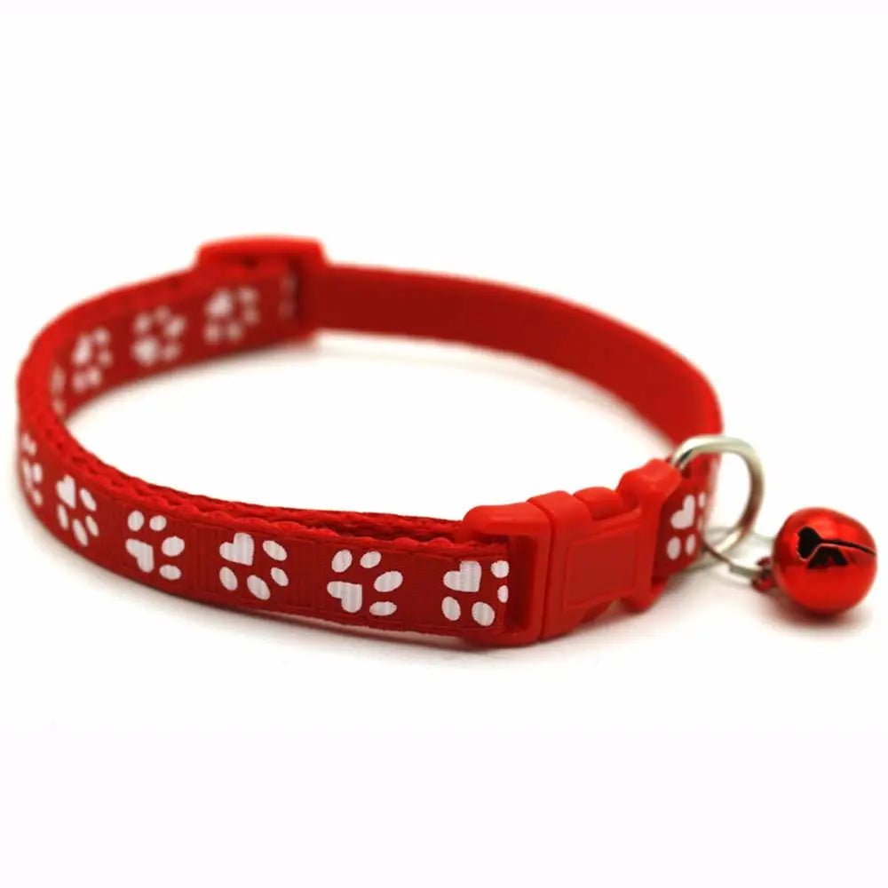 Adjustable Cat & Puppy Collar with Bell | 12 Colors | Nylon