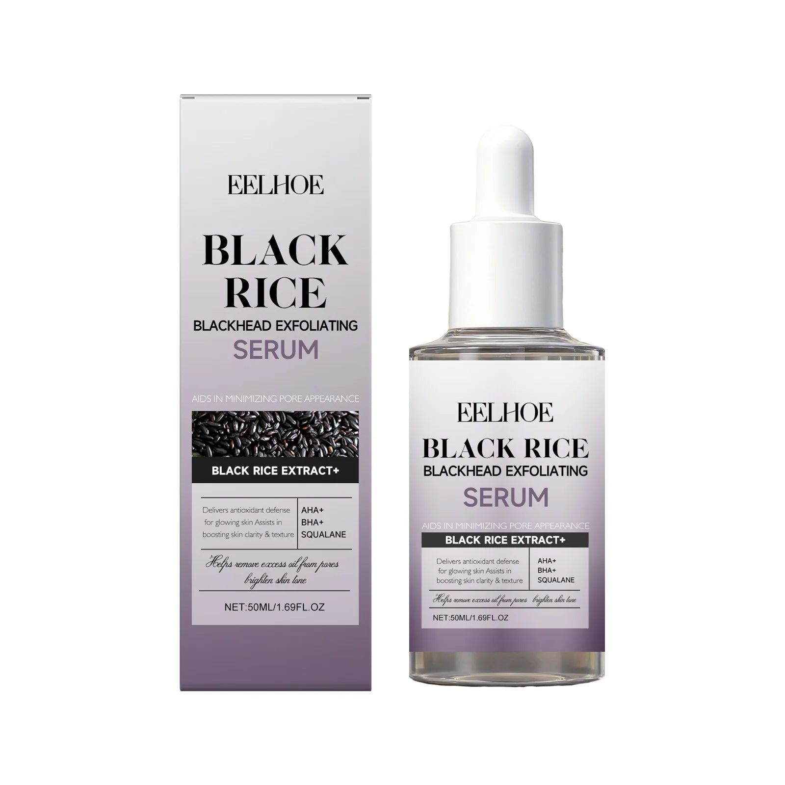 Eelhoe Black Rice Exfoliating Face Serum – Pore & Blackhead Exfoliating Face Serum Oasis Select 50ML BOXED