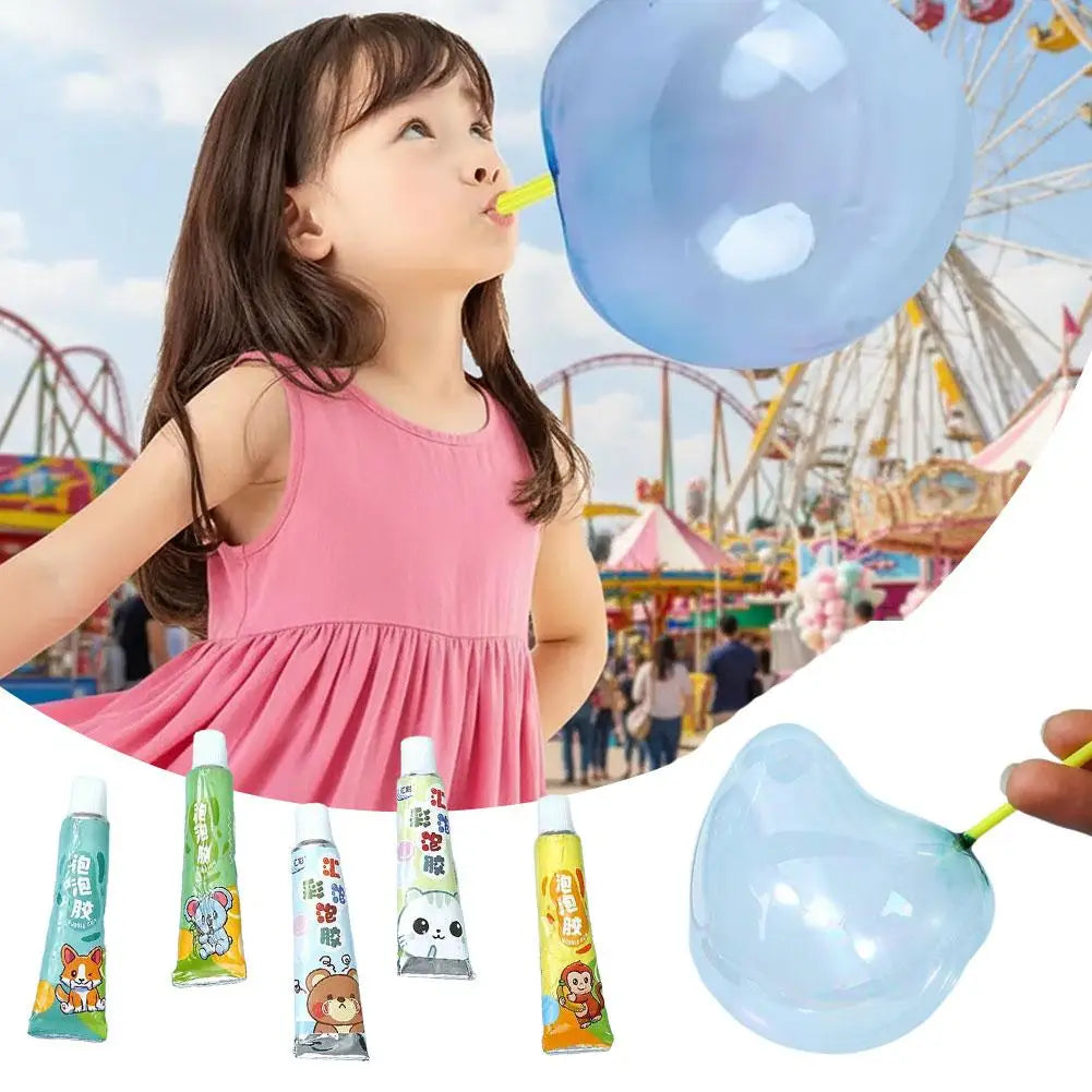 10PCS Fun Blowing Rubber Air Balloon Aluminum Tube Bubble Wrap Carnival Reward Package Game Children Birthday Party School Gift Oasis Select