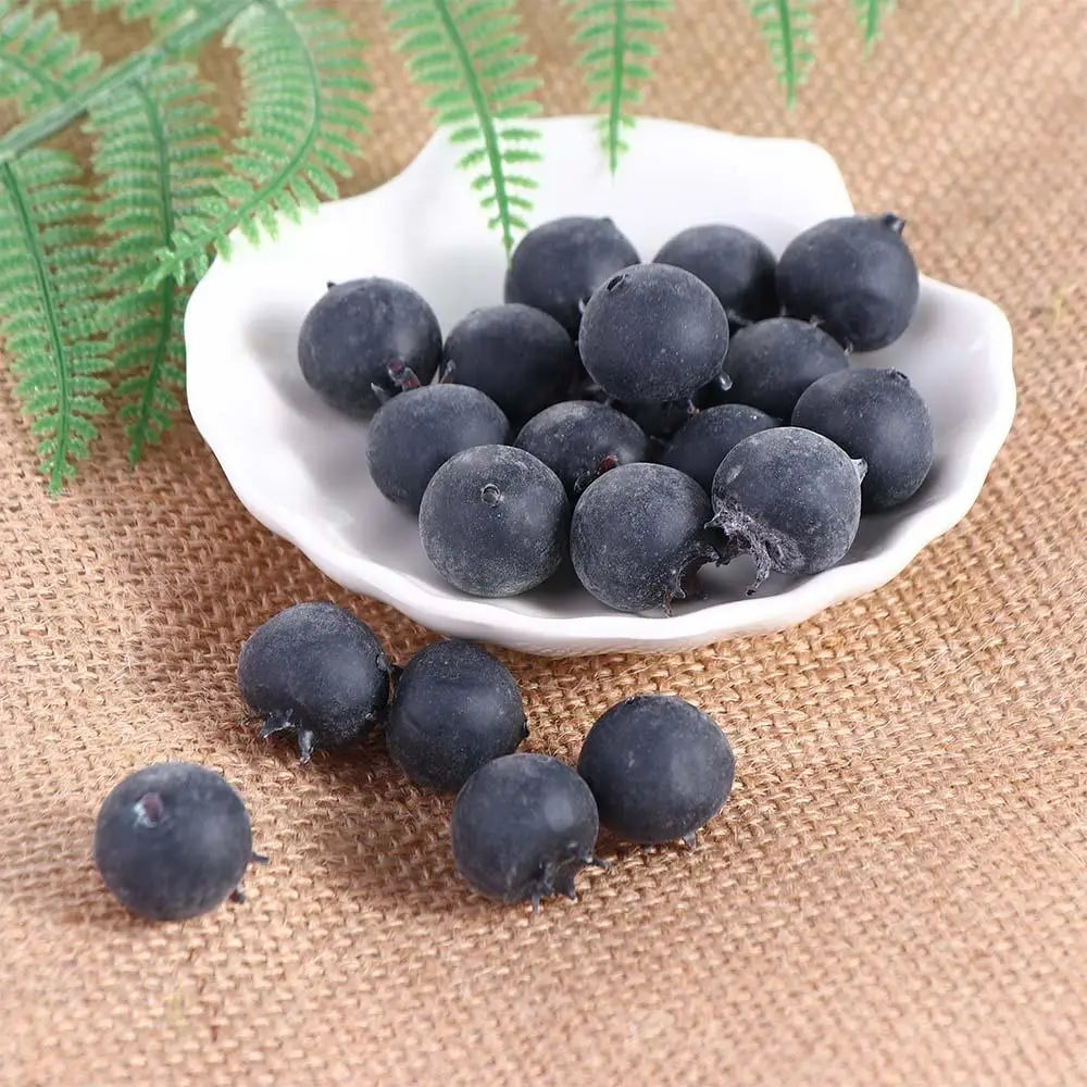 Artificial Blueberry Décor Props – 20pc Fake Foam Berries Artificial Fruit Decor Oasis Select