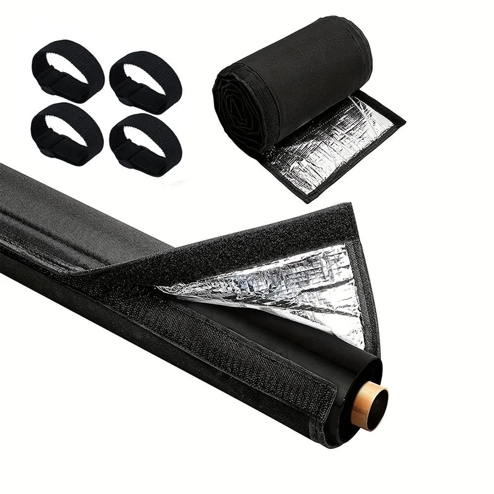 3 Layer Oxford Cloth HVAC Copper Pipe Insulation Cover Zipper Flexible Air Conditioning Pipe Protective Sleeve Oasis Select Black Strap