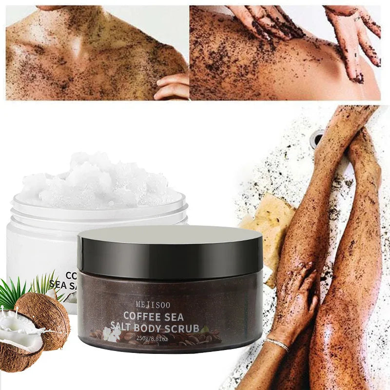 Coffee Sea Salt Body Scrub – Natural Exfoliating Cleanser 250g Body Scrub Oasis Select