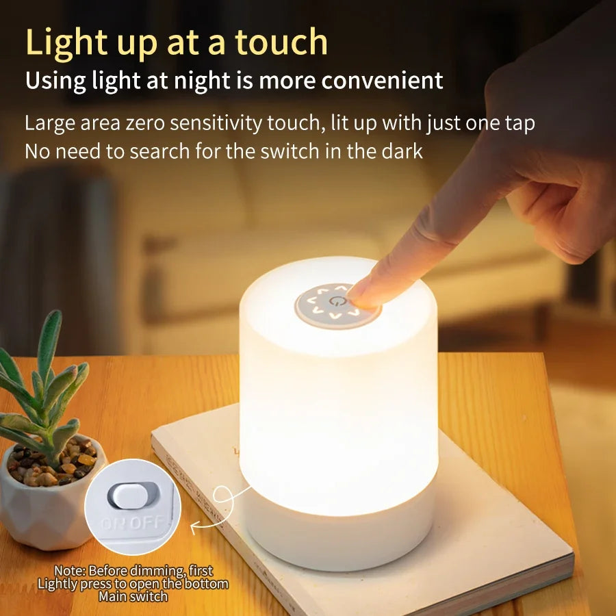 Dimmable LED Touch Night Light – Rechargeable Bedside Lamp LED Night Light Oasis Select