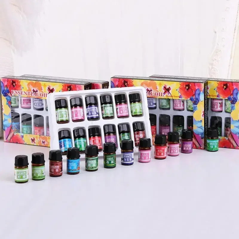 12-Pack Natural Aromatherapy Essential Oil Set – 3ml Diffuser