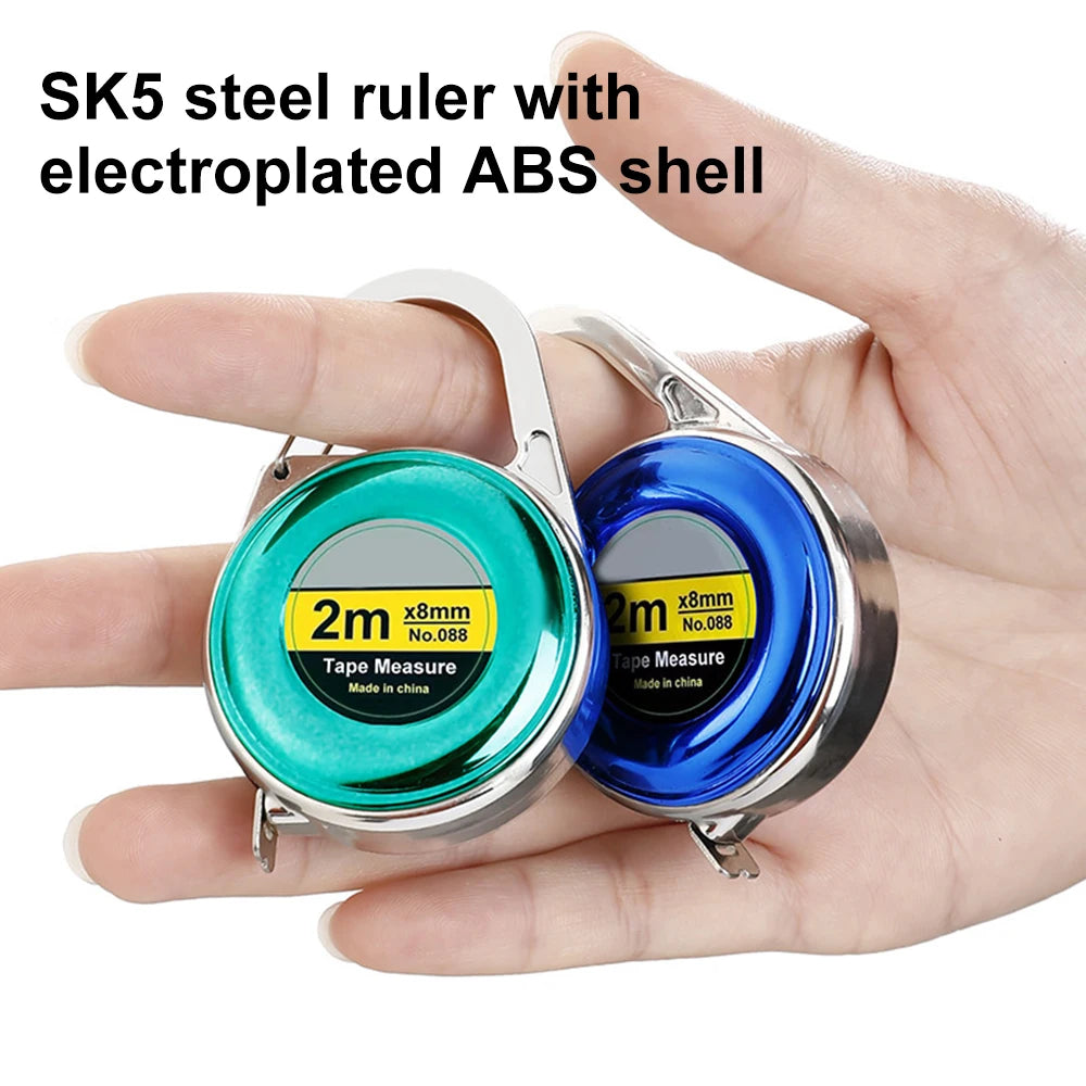 Retractable Keychain Tape Measur Portable Mini Centimeter Inch Retractable Ruler Roulette 2 Meter Measure Tape Gift Oasis Select
