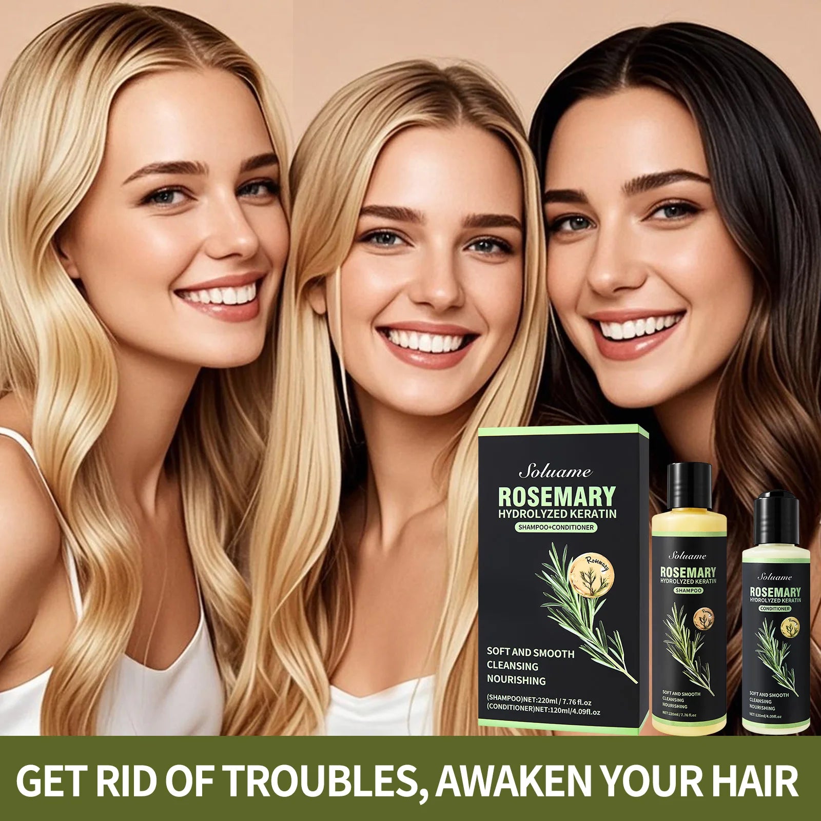 Rosemary Keratin Shampoo & Conditioner Set – Repairs Damaged Hair Shampoo & Conditioner Set Oasis Select