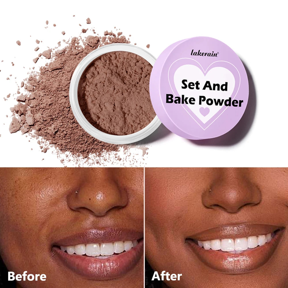 Long Lasting Bake Setting Powder and Puff Puff Pass Set 5 Colors Oil-Absorbing Matte Finish Locks Setting Face Cosmetics kimchi Oasis Select