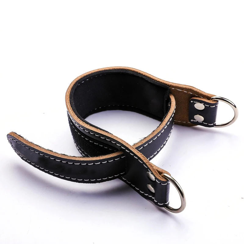 Cowhide Leather Ankle Straps – Adjustable D-Ring Gym Cuffs