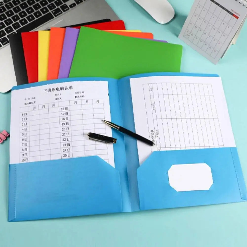 Plastic File Folder 2 Pockets & Business Card Slot – A4 Organizer