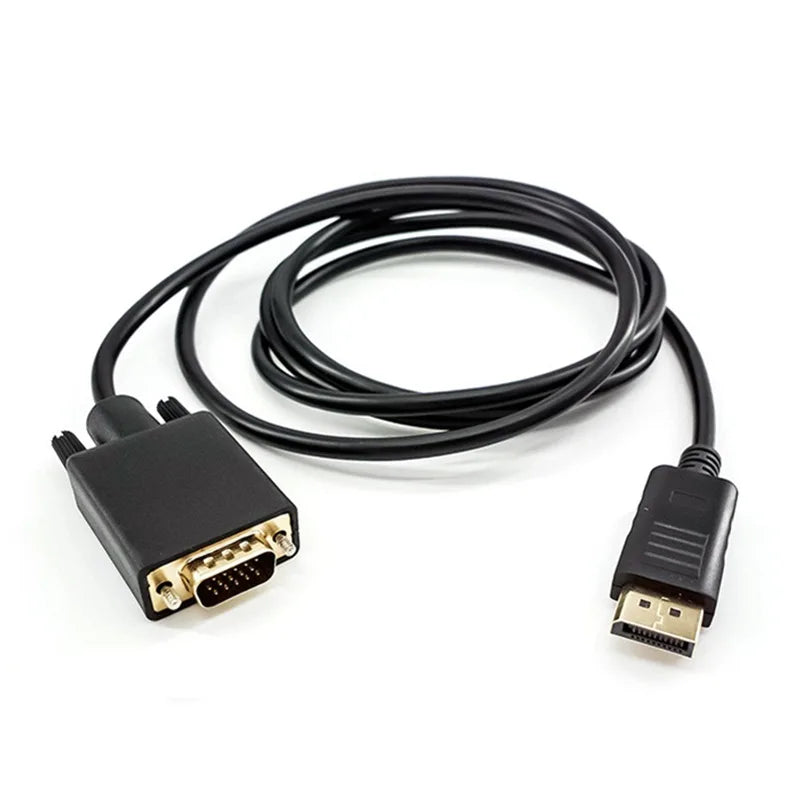 1.8M DP DisplayPort to VGA Adapter Conversion HD Video Cable DP TO VGA Cable For TV Monitor Laptop Computer Projector Oasis Select