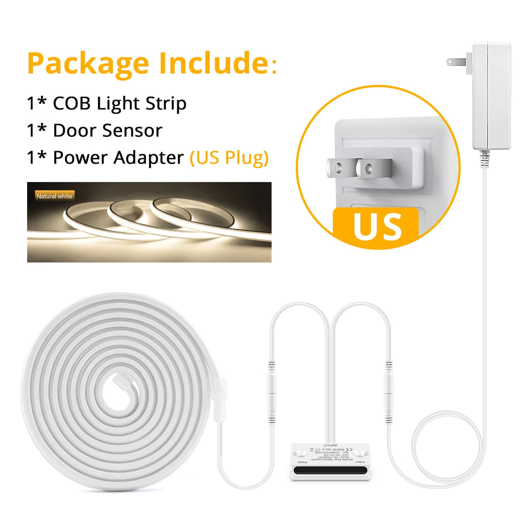 24V Neon LED Strip Smart Door Proximity Sensor Pure Silicone Gel Tube Novel Convenient and Practical Motion Sensing LED Lamp Oasis Select Natural White US 10m
