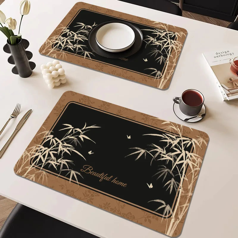 French Waterproof Leather Placemat Grease-proof Washless Placemat Dishes Scalder-proof Thermal Insulation Mat Western Placemat Oasis Select F2 30 x 50cm