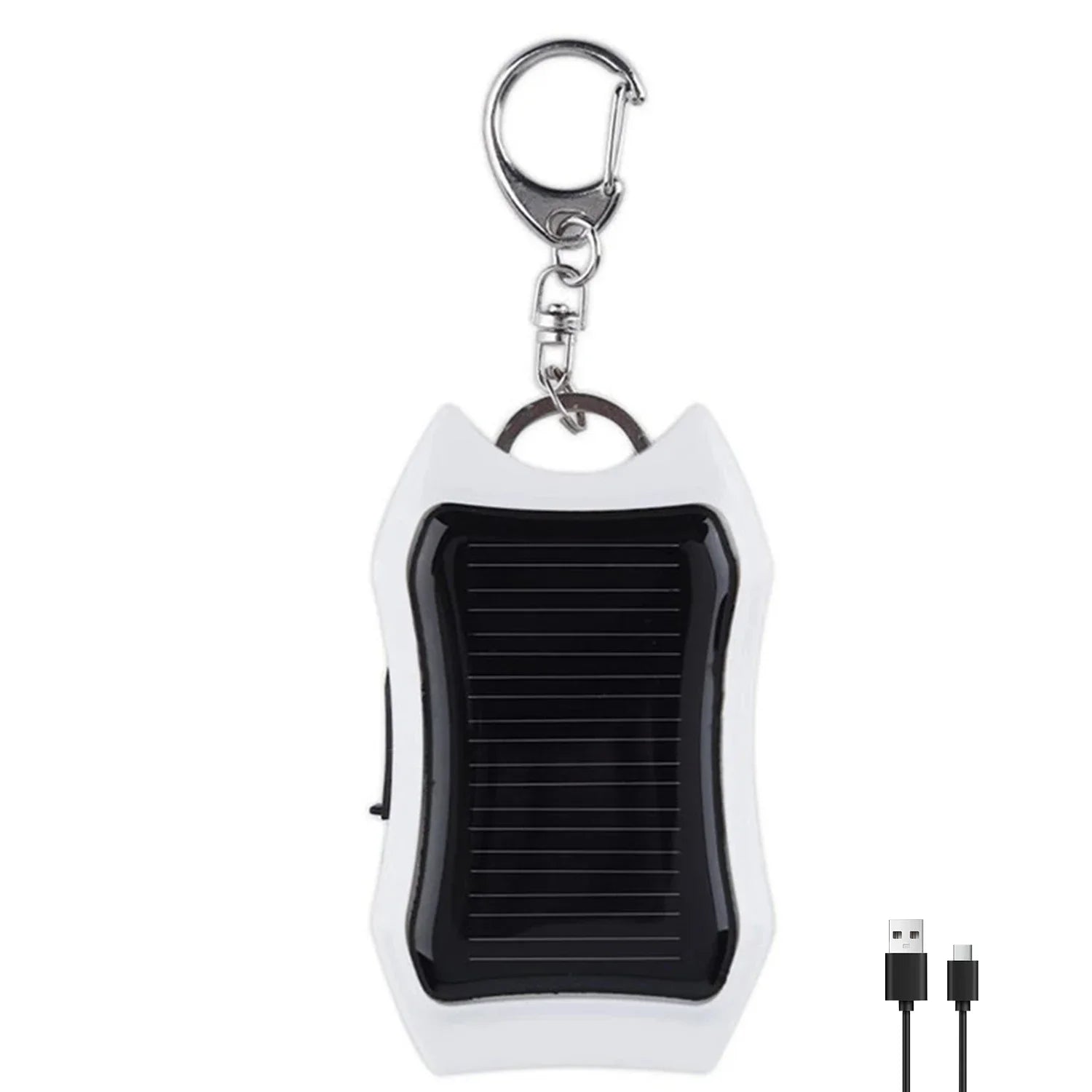 Mini Keychain Light Portable Solar Charging Flashlight Small Torch Emergency Lights USB Rechargeable Keychain Flashlights Oasis Select White