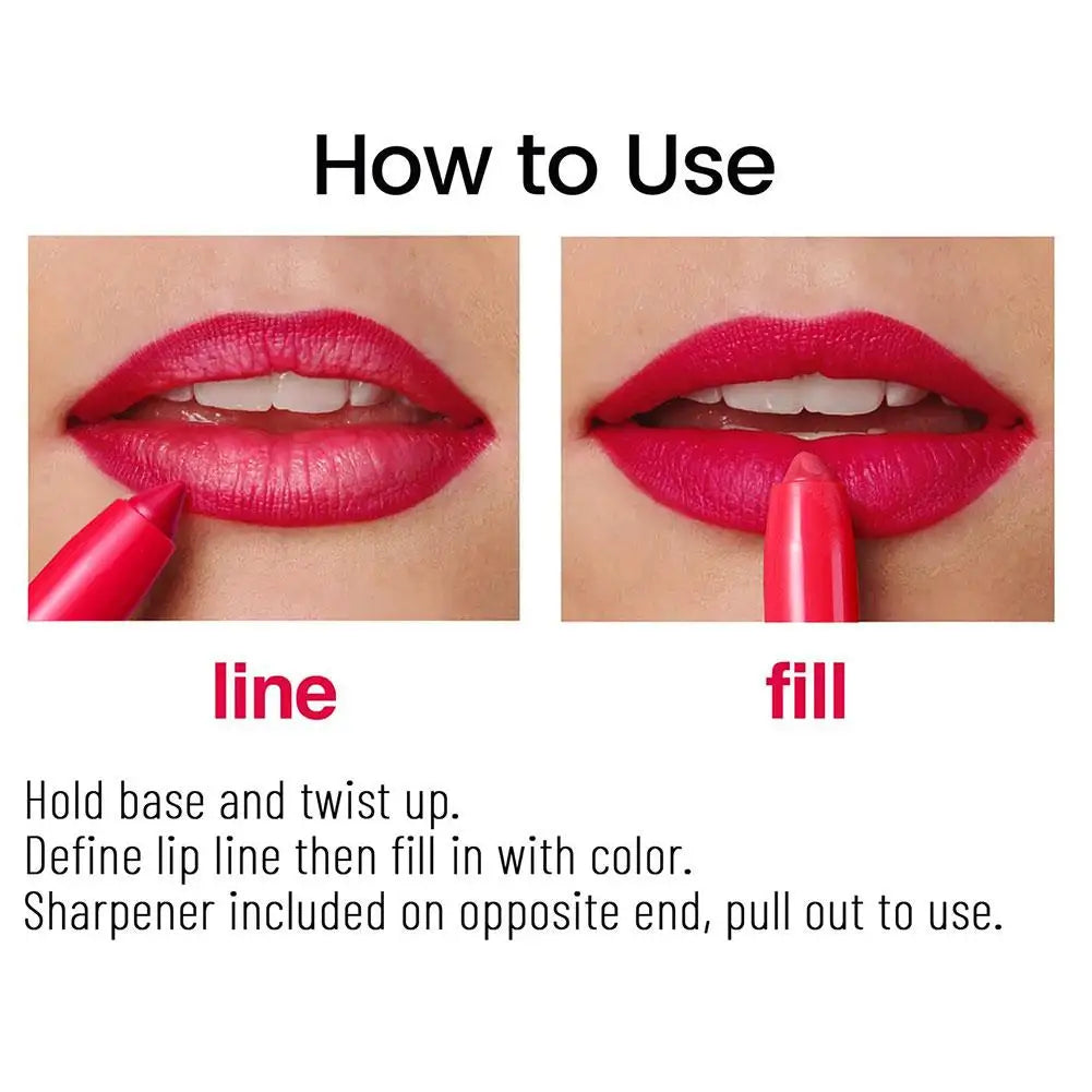 Long-Lasting Waterproof Matte Lip Crayon Lipstick Pencil Built-in Sharpener Velvet Lipgloss Lip Stain Moisture Smooth Lipliner Oasis Select