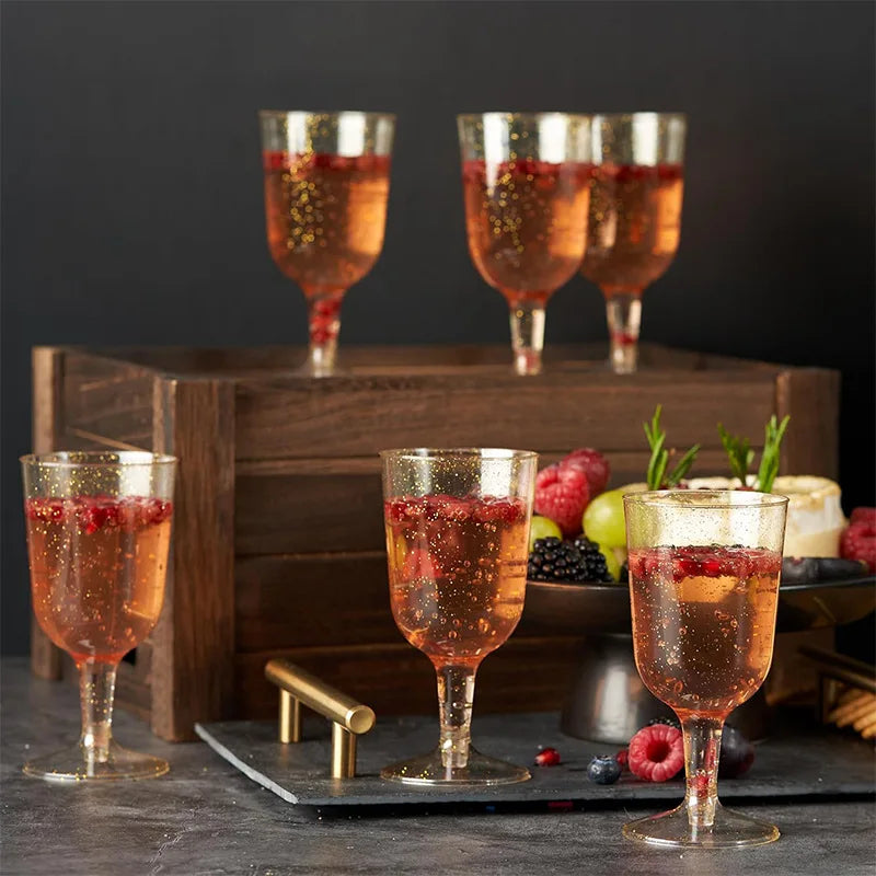 25/50pcs 150ml Disposable Cups Sparkling Champagne Bar Cups Plastic Champagne Clear Toasting Glasses for Weddings Party Oasis Select