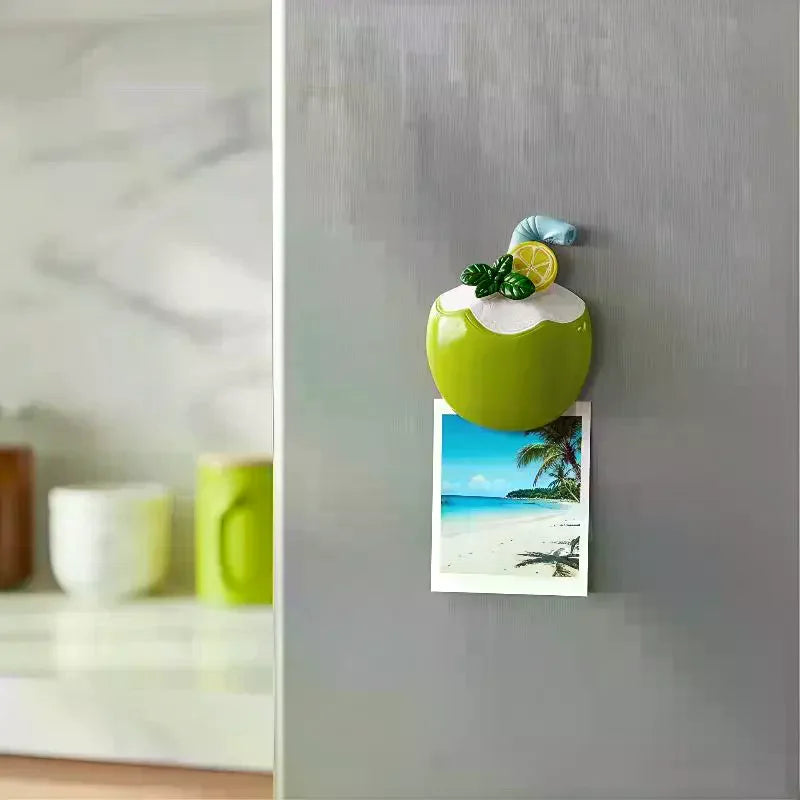 Refrigerator Magnets Cute Resin Refrigerator Sticker Summer Coconut Refrigerator Magnet Sticker Oasis Select