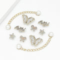Fashionable shoe accessory set, with a shoe chain clasp, removable, suitable for sandals and flip-flops. Oasis Select CJ-080