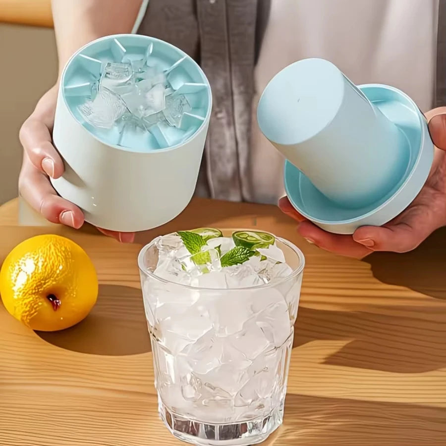 Silicone Ice Cup Mold, Cylinder Ice Cube Maker, Easy Release Freezer Ice Mold for Cocktails & Iced Drinks Oasis Select