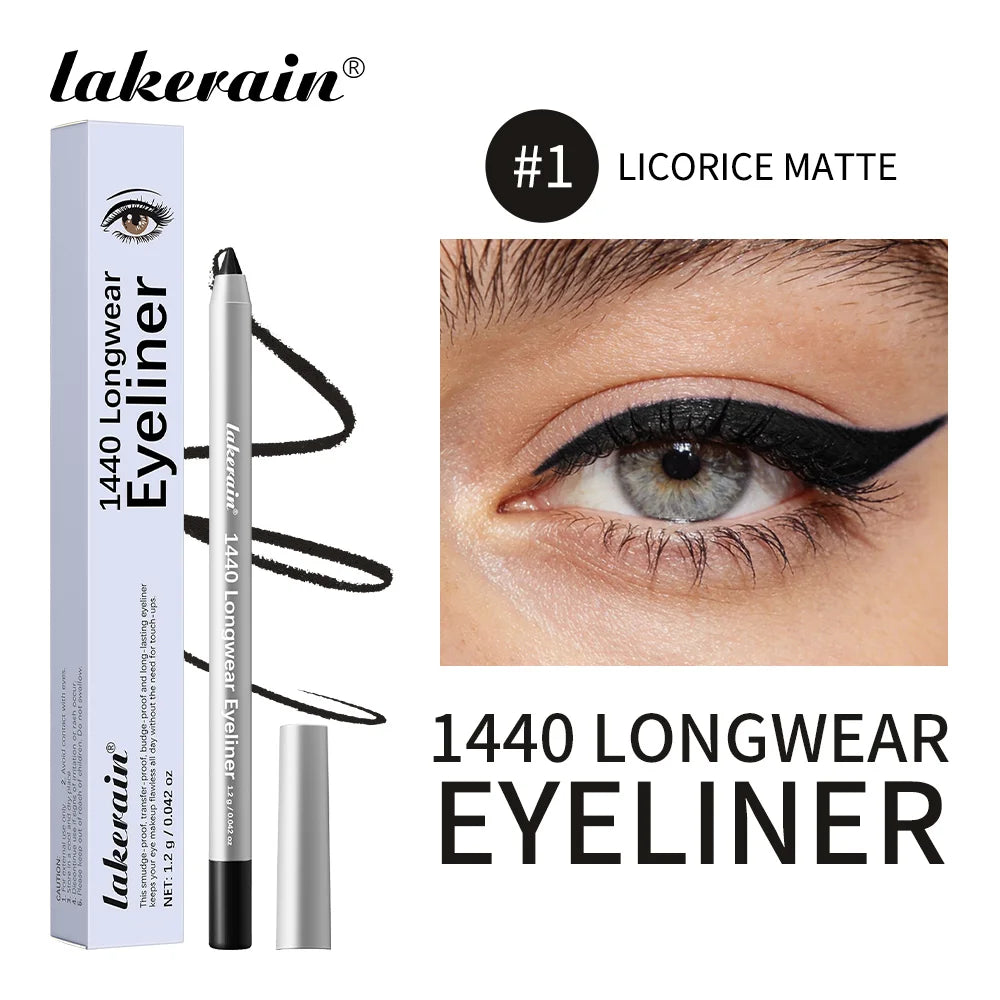 Waterproof Eyeliner Pen Long-Lasting Smudge-proof Transfer-proof Smooth Application Perfect Eye Makeup Beauty Cosmetics Oasis Select Color 1