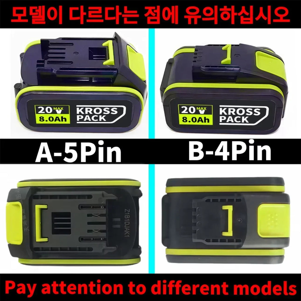20v 6.0Ah/8.0Ah Li-ion Battery for Worx WA3553/WA3551 20V Cordless Power Tool Battery WA3572 WX390 WX176 WX178 WU268 with LED Oasis Select