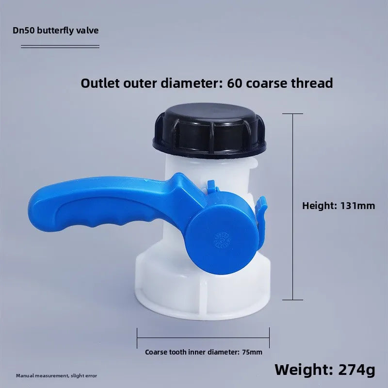 Butterfly Valve for IBC Tank Tote Tank Connection Plastic Water Drain Adapter DN40 50 80 62 75 100mm - Easy Drain Valve Oasis Select C