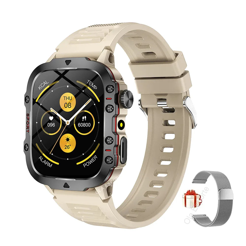 Military Smartwatch Men – 2.01" HD GPS BT Calling Fitness Tracker