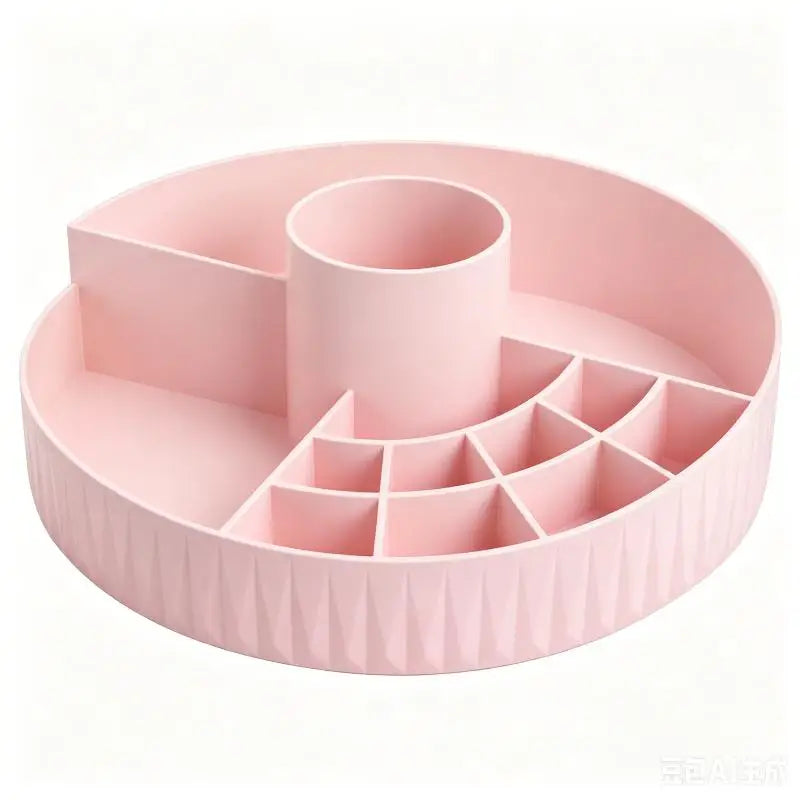 Large Capacity Rotating Makeup Organizer Multi-compartment Cosmetic Storage Box for Bathroom Home Vanity Oasis Select White