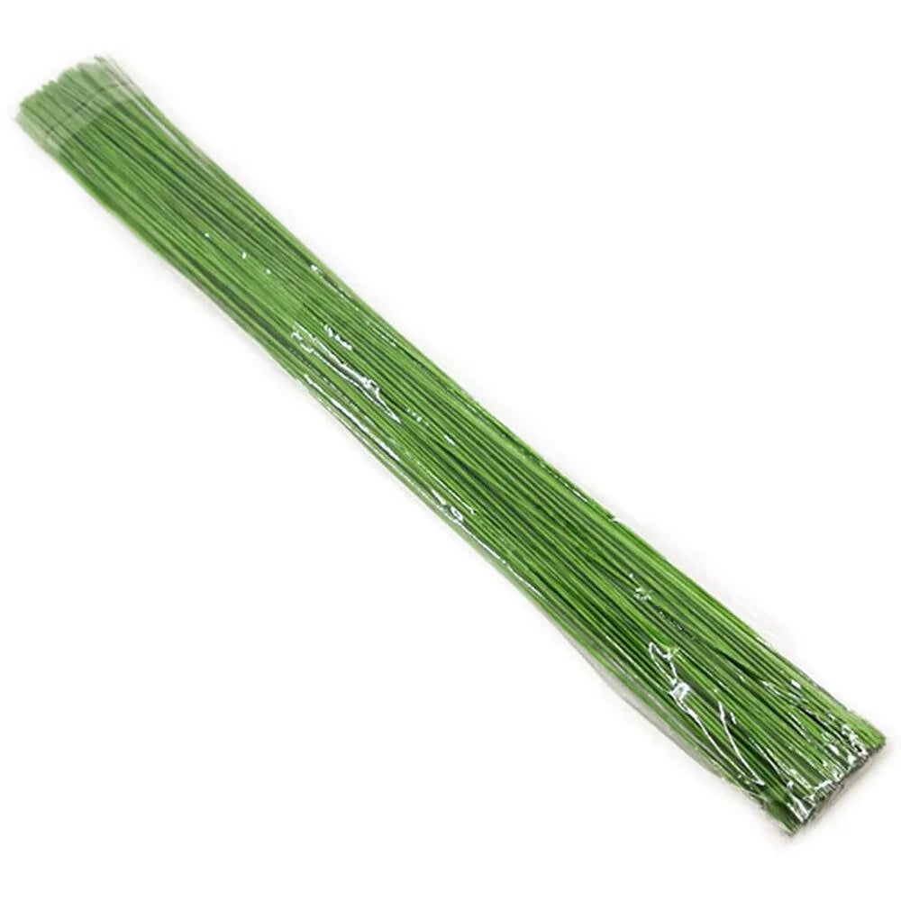 100Pcs 40cm Floral Wire Stems Paper Covered DIY Crafts Paper Floral Wire Iron Wire Flower Making Accessory Home Decor Oasis Select Green