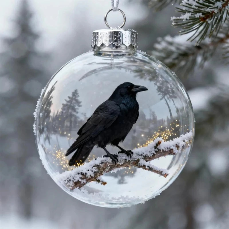 Hummingbird Christmas Ball Ornament | 3D Clear Plastic Tree Decor