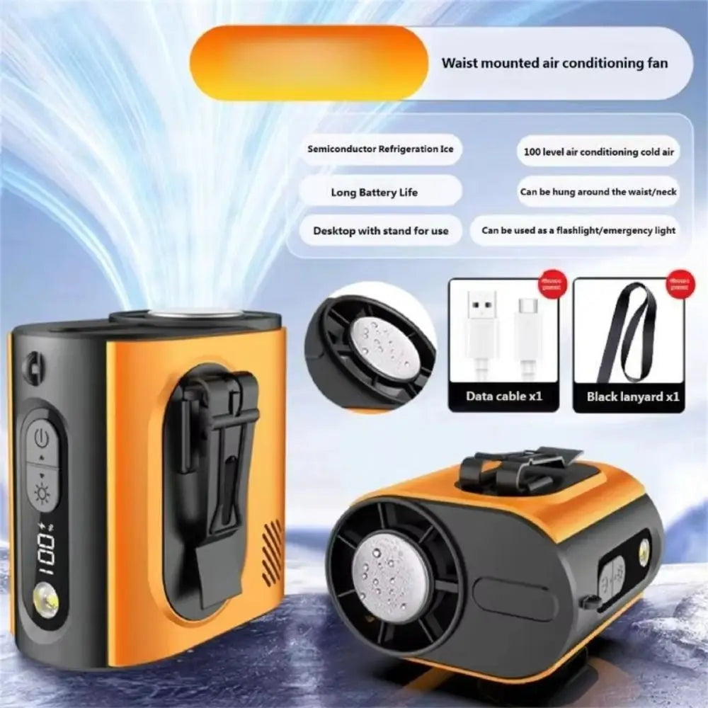 Brushless Motor Waist Cooling Fan Hands-Free Fast Speed Portable Waist Fan Portable Clip Bladeless Design Waist Hanging Fan Oasis Select