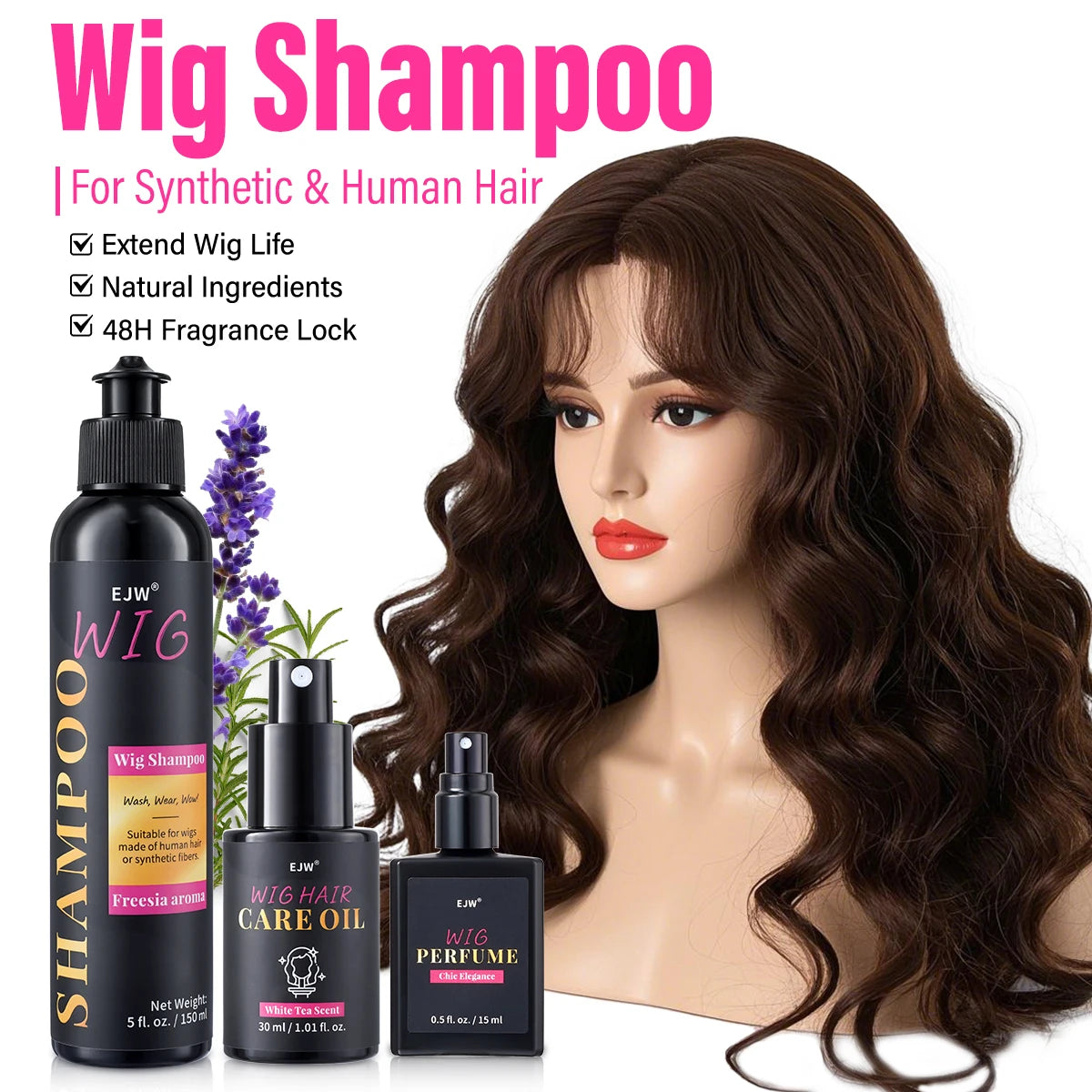 Wig Shampoo Coconut Oil – Hydrates, Anti-Frizz & Easy Combing Wig Care Shampoo Oasis Select