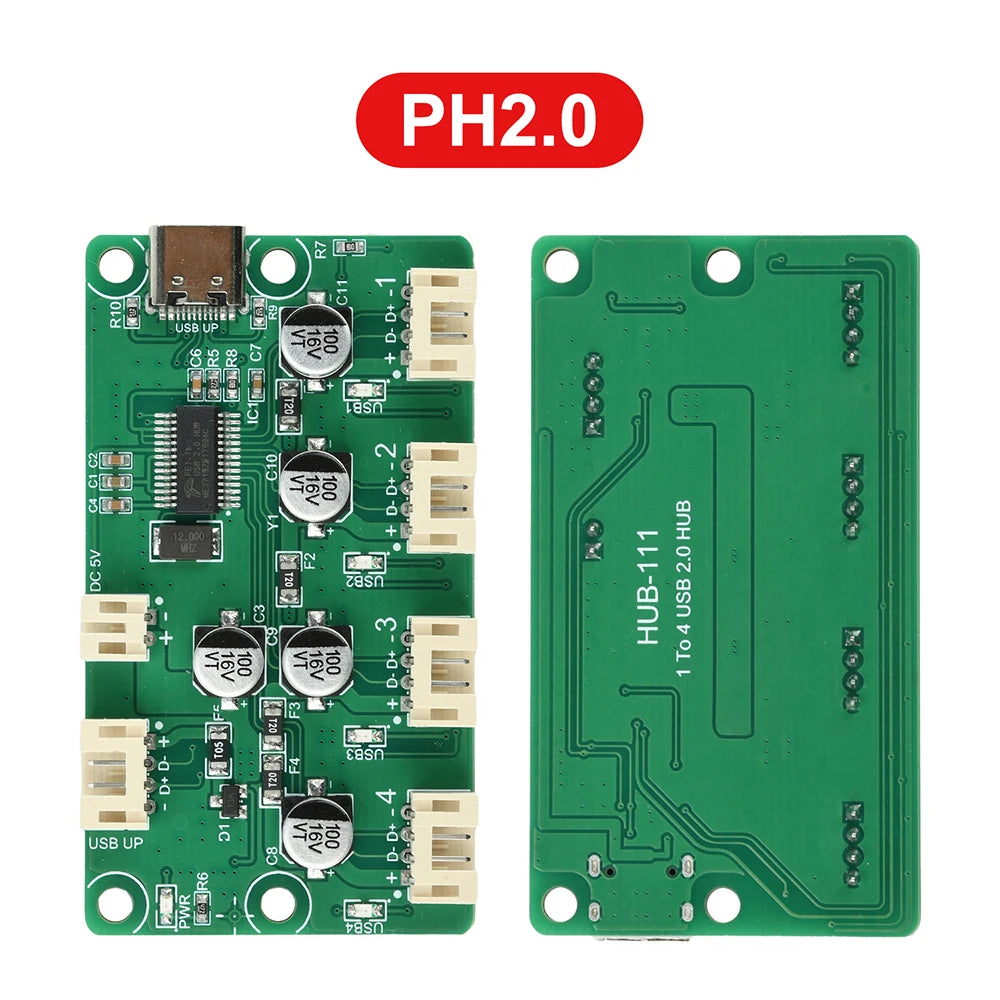 1 to 4 Port HUB Module USB 2.0 Free Drive USB Splitter Electronic Development Expansion Board XH2.54 PH2.0 DC 5V Oasis Select PH2.0