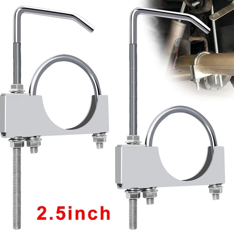 Automobile Exhaust Clamp Hook 2.5Inch Exhaust Clamp With Hanger Exhaust Clamp Clamp With Hanger Rear Muffler Hanger Car Tool Oasis Select