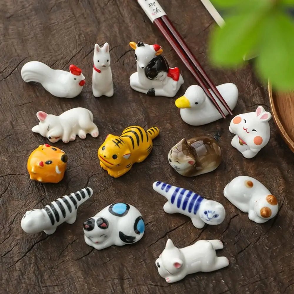 Cute Animal Chopstick Holder Rest – Ceramic Table Utensil Rest