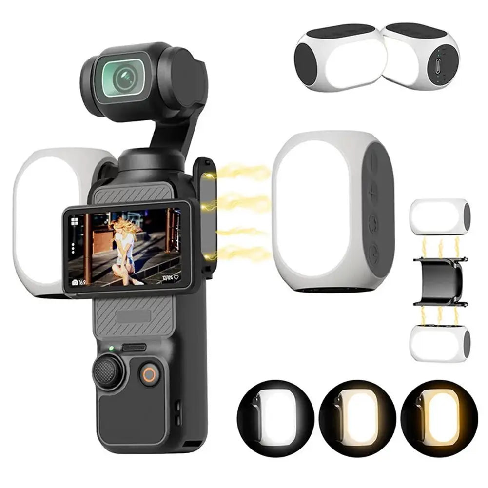 LED Light for DJI OSMO Pocket 3 Magnetic Fill Light Action Camera Adjustable Photography Lighting for DJI OSMO Pocket 4 Oasis Select