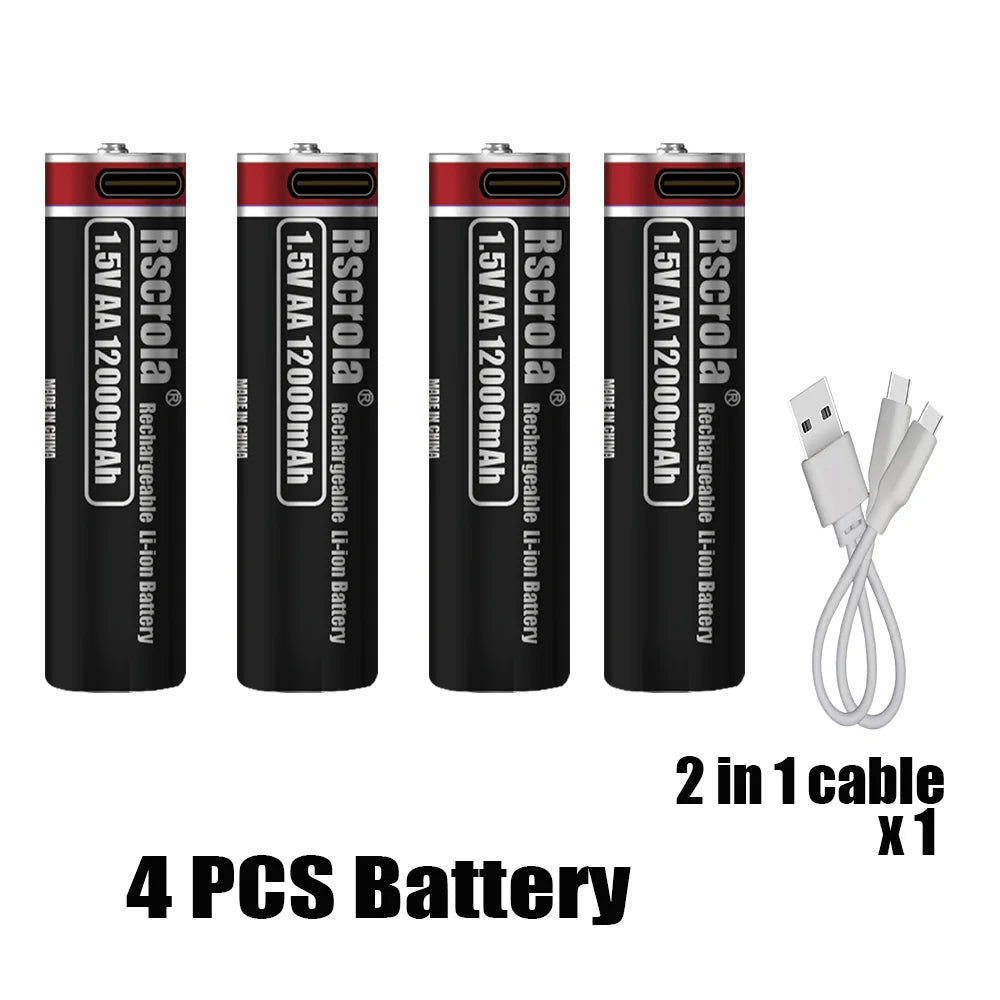 1.5V D Size /AA/AAA most popular USB Rechargeable battery series for Flashlights,Toys,Controllers,Clocks,Remote Controls Etc Oasis Select 4 PCS AA Batteries