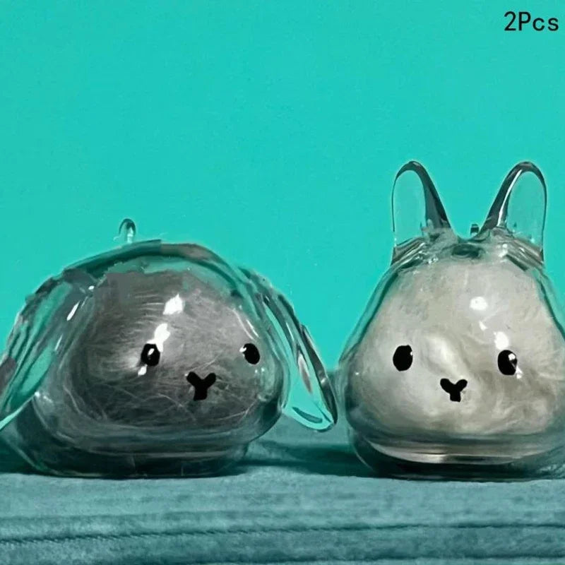 Rabbit Hair Storage Box Pendant Keychain Pet Hair Keepsake Box Pet Memorial Collection Box Bag Pendant DIY Decoration Gift Oasis Select