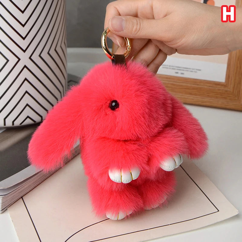 15cm Gifts Rabbit Fur Keychain Women Bag Car Key chain Pendant Decoration Jewelry Bags Hangings Accessories Oasis Select MR-02