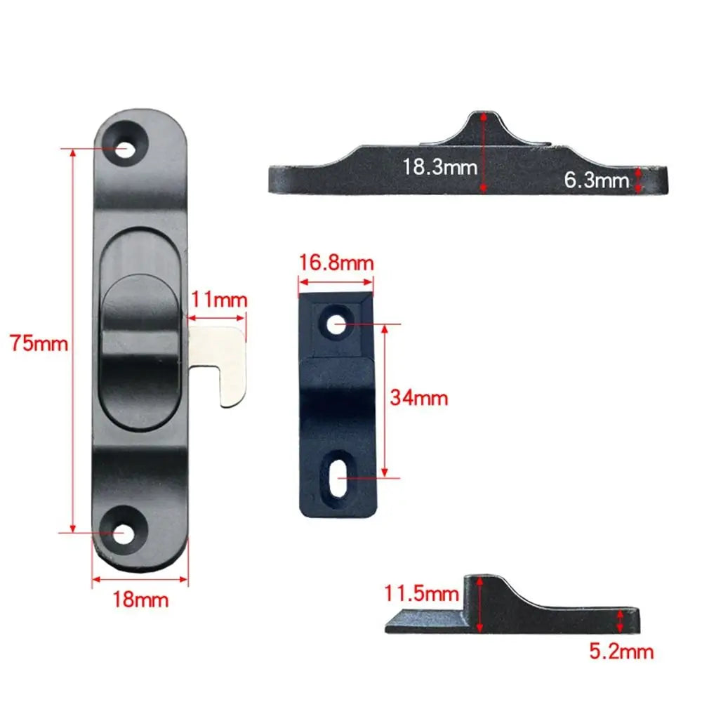 Aluminium Alloy Sliding Pull Door Lock Hardware Anti Theft Window Hook Lock Multifunctional Push-Pull Door lock buckle Window Oasis Select