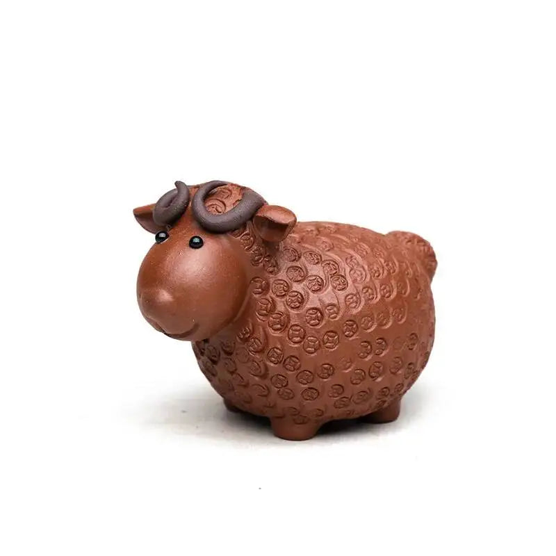 Purple Sand Tea Pet Sheep Ornament Cartoon Cow Sculpture Tea Play Accessories Oasis Select