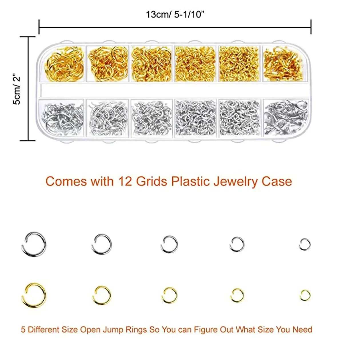 About1200pcs Gold Silver Open Jump Ring and Lobster Clasp Jewelry Accessory Set with Pliers Oasis Select