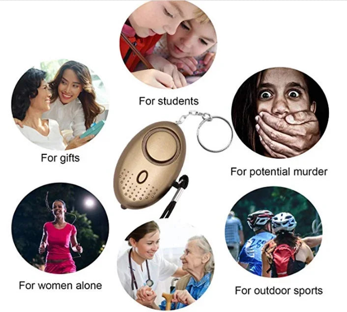 130DB Personal Security Alarm Emergency with LED Buckle Key Lights Emergency Safety Alarm for Women Men Children Elderly Oasis Select