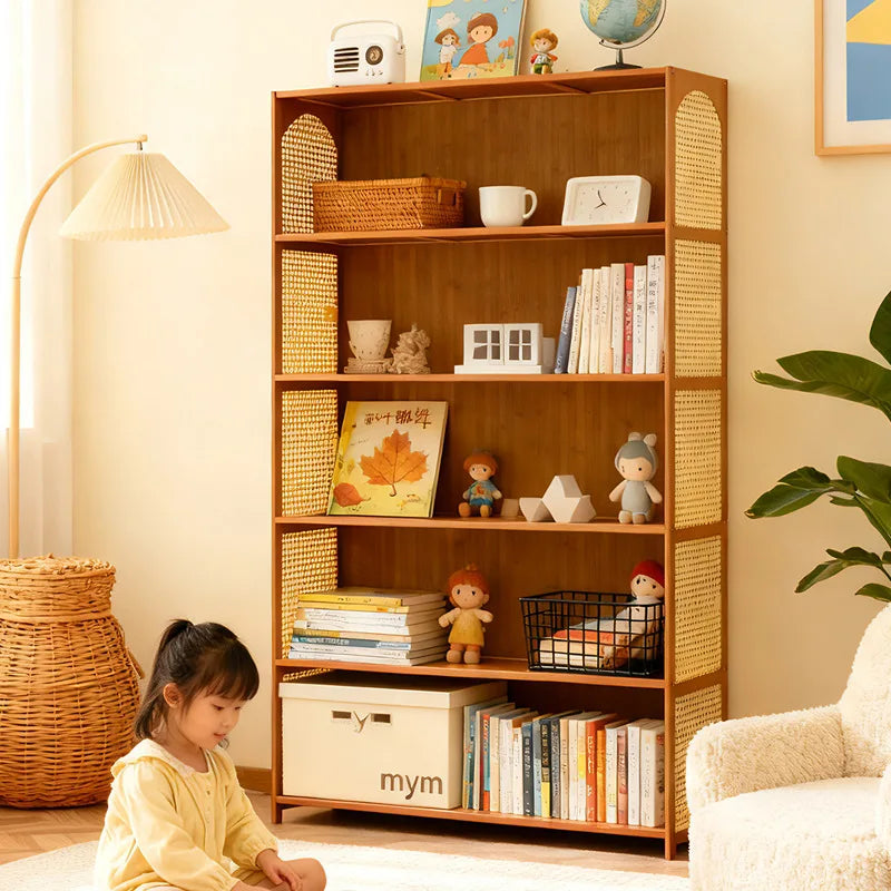 Bookcase integrated against the wall Student household bookshelf Floor-to-ceiling shelf Living room storage Multi-layer locker Oasis Select