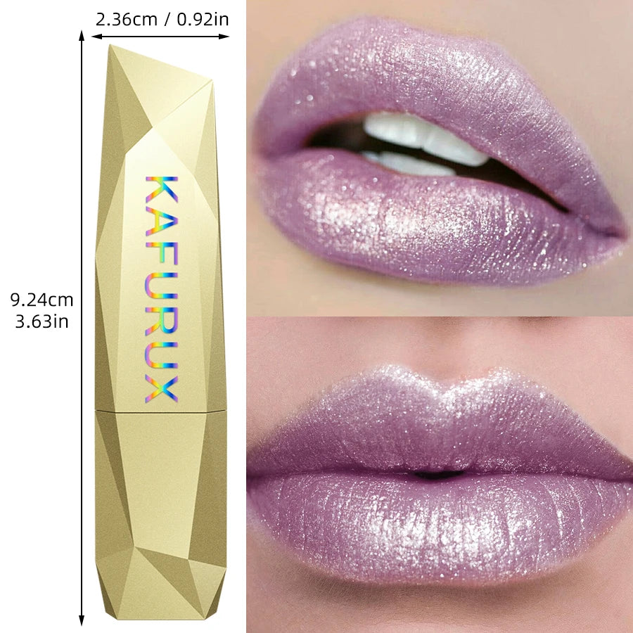 KAFURUX Glitter Metallic Lipstick – Pearlescent Lip Tint & Balm